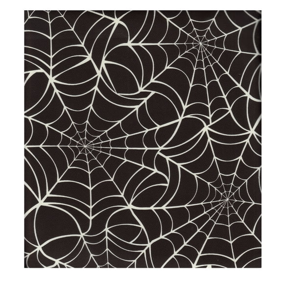 Halloween 60x84 Tablecloth, Spider Web Print, Black & White Vinyl Table Cover