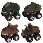 Lovehome Simulation Animal Dinosaur Model Mini Pull Back Car Children's Day Toy Gift 4PCS