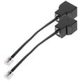 thumbnail image 1 of UPOUART 2Pcs Telephone Line Adapter Black Rj14 Interface Phone Cable Converter with Two Adapters, 1 of 8
