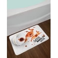 thumbnail image 2 of Coffee Art Bath Mat, Drink and Be Inspired Coffee Makes You Faster Quote Espresso Stain, Non-Slip Plush Mat Bathroom Kitchen Laundry Room Decor, 29.5 X 17.5 Inches, Burnt Sienna Black White, Ambesonne, 2 of 2