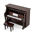 thumbnail image 1 of Miniature 18 Note Musical Hi-Gloss Brown Upright Piano with Bench - French Can Can - SWISS, 1 of 2