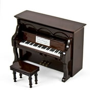 Miniature 18 Note Musical Hi-Gloss Brown Upright Piano with Bench - Under the Sea (The Little Mermaid)