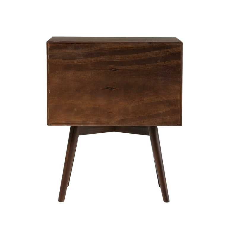 Walker Edison Mid Century Walnut Solid Wood Nightstand