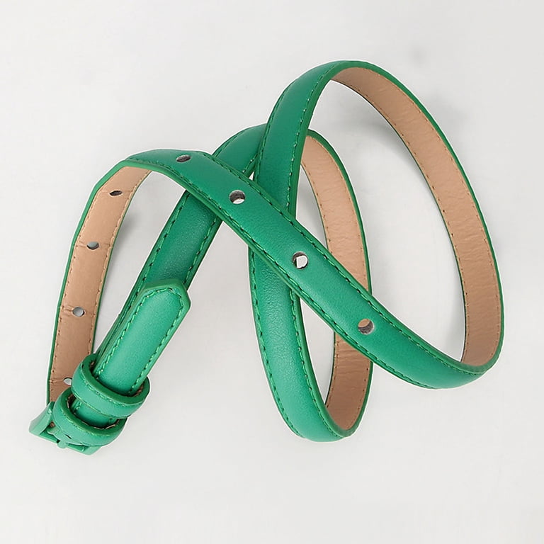 Women Skinny Leather Belt Thin Waist Jeans Belt for Pants in 