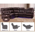 thumbnail image 3 of GOOEEN Power Reclining Sofa Brown Faux Leather Living Room Set Bluetooth Speaker, 3 of 8