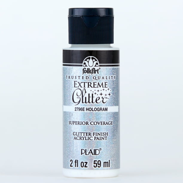 FolkArt 2796E Extreme Glitter Acrylic Craft Paint, Glitter Finish, Hologram, 2 fl oz Walmart
