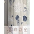 thumbnail image 6 of Navy Blue Coastal Sheer Curtains 108 Inch Length 2 Panels Set for Living Room/Bedroom, Ocean Nautical Starfish Coral Striped Curtain Sheers Drapes Rod Pocket Curtains Window Treatment 52''x108''x2, 6 of 7