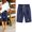 Navy, variant on Jacenvly Clearance Summer Stretch Legging for Ladies Biker Shorts Misses Summer Printed Five Points Large Size Cotton Linen Pants Casual Pants Quick-Drying Shorts