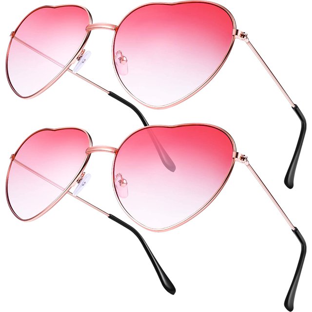 2 pares de gafas gafas hippie en forma de corazón accesorios para disfraces hippie, montura dorada Sailing Electrónica