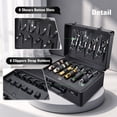 thumbnail image 3 of Professional Barber Case Hairdressing Box Organizer Portable Salon Travel Suitcase with Lock, Black, 3 of 7