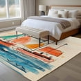 thumbnail image 4 of Nautical Boat, Area Rug 5x8 FT, Non Slip Bedroom Throw Carpet, Coastal Sailing Ship Ocean Painted Sea Washable Soft Floor Carpet Non-Shedding Rug for Living Room Nursery Dorm Office, 4 of 9
