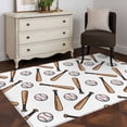 thumbnail image 3 of Baseball Area Rugs 3x5 ft Retro Sports Style Baseball Bats Minimalist Modern Washable Rug Non Slip Indoor Carpet Absorbent Floor Mat for Living Room Bedroom Dining Room, 3 of 9