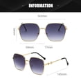 thumbnail image 3 of Gafas de sol cuadradas retro para tiro callejero, gafas de sol de moda con montura grande, hechas de metal, 3 of 6