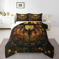 thumbnail image 2 of Gothic Bat Twin Comforter Set Spooky Goth Teens Bedding Set,Exotic Flower Decor Down Comforter Boho Geometric, 2 of 7