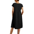 thumbnail image 4 of Clothing 2025 Dresses for Women 2025 Summer Cotton Linen Solid Gauze Dress Loose Casual Beach Vacation Flowy Midi Dress with Pockets, 4 of 8
