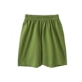 thumbnail image 2 of Amidoa Boys Cotton Solid Color Cargo Shorts – Elastic Waist Baggy Summer Casual Shorts,Green,9, 2 of 4