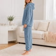 thumbnail image 6 of StSilkitty Fleece Pajama Sets 2 Piece for Women Long Sleeve Hoodies and Pants Sleepwear Set Winter Fuzzy Warm Loungewear, 6 of 8