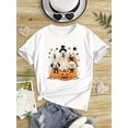 thumbnail image 1 of Girls' Halloween T-Shirt - Cute Pumpkin & Ghosts Graphic Tee, Soft Knit Top for Halloween Party Outfits, Everyday Fall & Year-Round Wear - Easy-Care Casual Shirt for Kids, Halloween Clothes,, 1 of 6