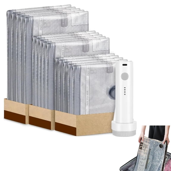 Soulin Max-Compression Travel Vacuum Storage Bags with Wireless Electric Pump, Multiple Sizes for Suitcase Packing
