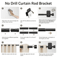 thumbnail image 6 of KoshiMe No Drill Black Curtain Rods 32 to 86" for Windows, 5/8" Adjustable Drapery Pole with Adhesive Brackets, Easy Install & Renter Friendly Without Drilling, Minimal Wall Damage Design, 6 of 8