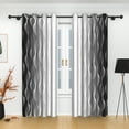 thumbnail image 7 of Lfeey Black and White Textured Blackout Curtains for Bedroom 63 inch Long, Insulated Grommet Curtains, 2 Panel, 7 of 7