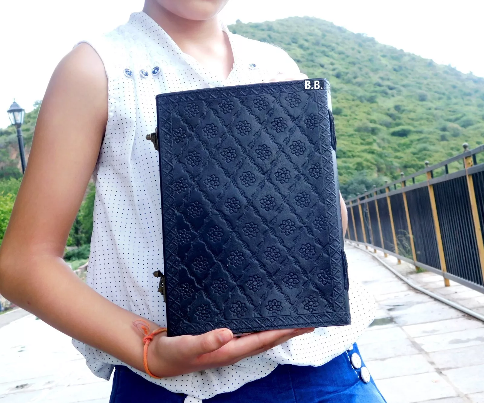 Handcrafted Embossed Design Vintage Leather Bound Journal Fairy Grimoire Book of Shadow Diary Blank Notebook For Men & Women