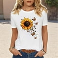 thumbnail image 2 of Zunfeo Cotton T Shirts for Women Short Sleeve Summer Tops Crew Neck Basic Blouse White L, 2 of 5