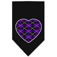 thumbnail image 2 of Pet and Dog Bandana Screen Printed, "Argyle Heart Purple", 2 of 5