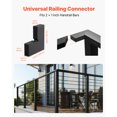 thumbnail image 3 of KFFKFF 2-Pack Corner Connectors for Handrail, Stair Railing Extension Accessories, Durable POM Fittings for Rectangular Cable Railings, Outdoor Deck Cable Rail System, Matte Black, HT-05, 3 of 9