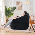 thumbnail image 3 of PORKISS Bean Bag Chairs for Adults, Soft Lazy Sofa with Corduroy Fabric for Dorm Bedroom Living Room, Single Leisure Accent Sofa Chair for Adults Teens, Black, 3 of 12