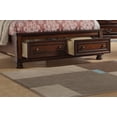 thumbnail image 2 of Antique Sleigh HB Storage FB Bed Bedroom Cherry Veneer Wooden 1pc Queen Size Bed MDF Pine Formal Bedframe, 2 of 5