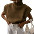 thumbnail image 2 of Douhoow Women Sweater Vest Turtleneck Sleeveless Knitted Tank Tops Fall Winter Knitwear, 2 of 6