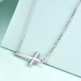 thumbnail image 4 of 925 Sterling Silver Sideways Cross Pendant Necklace for Women, 4 of 11