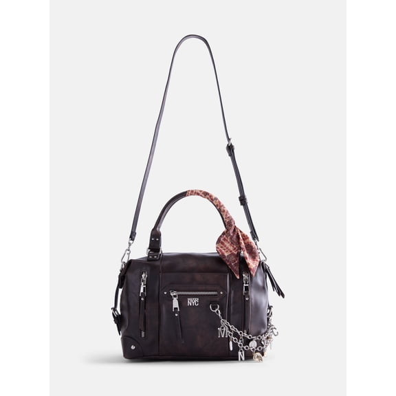 Madden NYC Women's Medium Satchel Handbag, Brown