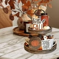 thumbnail image 6 of Autumn Thanksgiving Holiday Tray with Wooden Maple Leaf Emblem for Festive Party Atmosphere and Seasonal Tabletop Display, 6 of 9