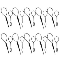 Hair Tail Tool Set 10 Pack Hair-Loop Tools with 2 Size Hair Braiding Tool Quick Hair Styling Tools Girl Ponytail Maker