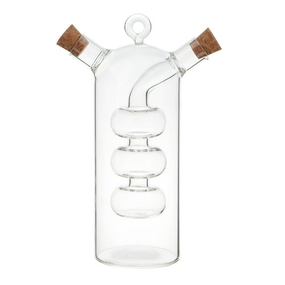 Fiocias Glass Oil Dispenser Oil Carafe Decanter Soy Sauce Vinegar Bottle Vinegar Cruet with Pourer for Cooking Roasting Household BBQ