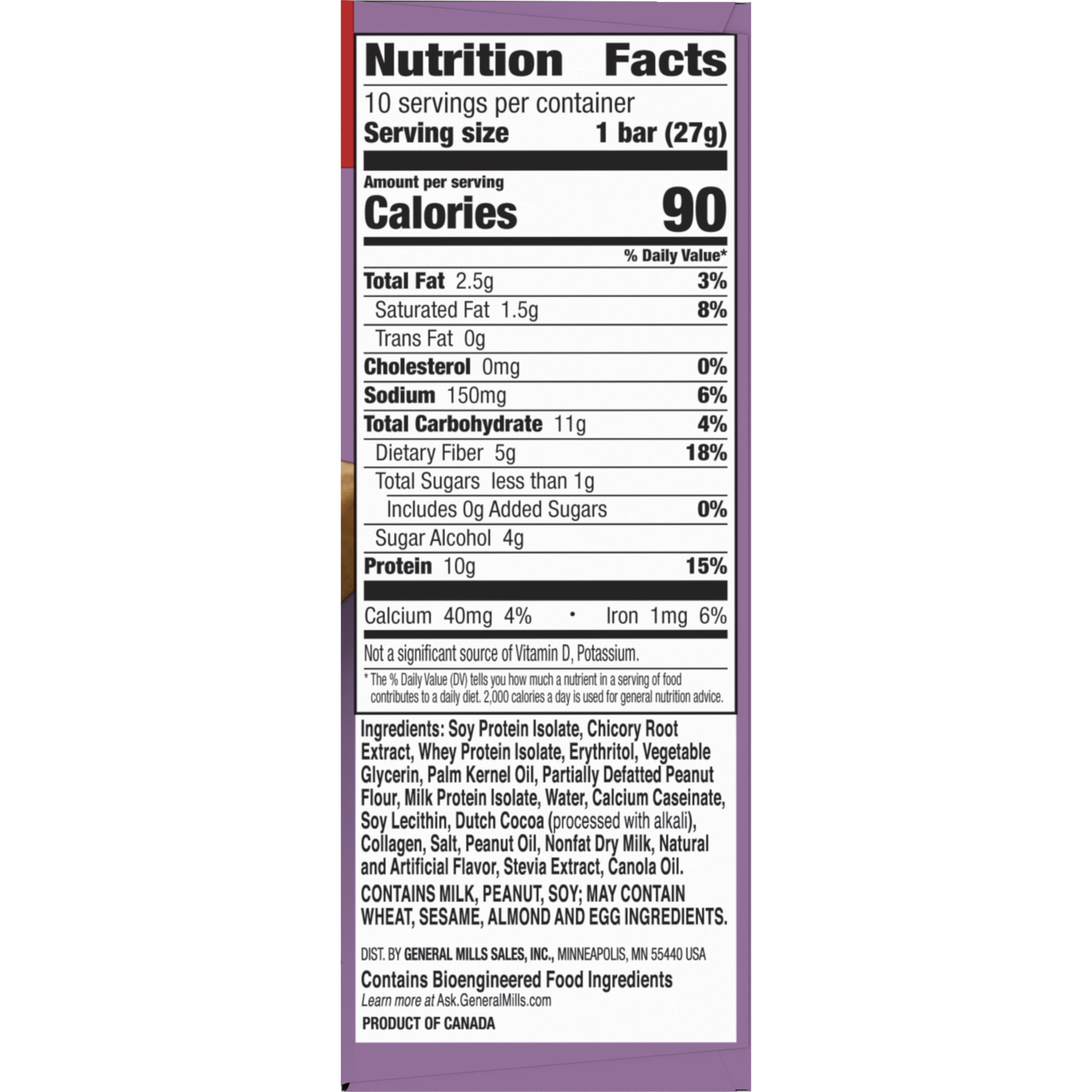Protein One 90 Calorie Keto Protein Bars, Peanut Butter Chocolate, 10 ct