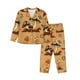 thumbnail image 1 of Fotbe Brown Mushrooms Conjunto de Pijama de Manga Larga para Mujer con Estampado, Ropa de Dormir de 2 Piezas, Conjunto de Casa Suave y Cómodo con Bolsillos-Large, 1 of 7