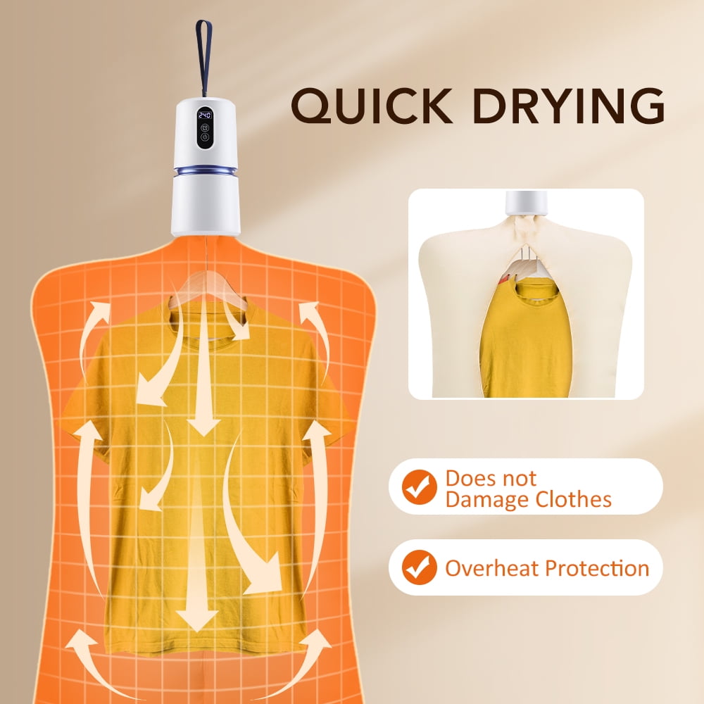 Portable Clothes Dryer，Mini Laundry Dryers , Small Compact Electric Drying Machine with Dry Bag for Travel,RV, Home,Apartment(White)