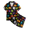thumbnail image 6 of UAYOTSE Girls Silky Collared Pajama 2‑Piece, Short Sleeve Button‑Front Top with Coordinating Shorts, Home‑Ready Sleep Outfit for Young Girls Size 2-3 Years, 6 of 6