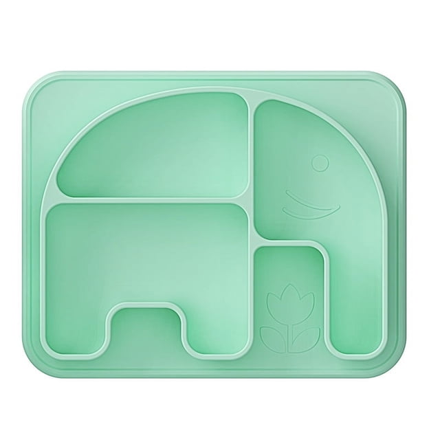 Silicone Divided Baby Plates, Portable Non-Slip Suction Toddler Plates for Children Babies