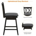 thumbnail image 5 of Giantex 24" Counter Height Cushioned Bar Chair, 360° Swivel Farmhouse Barstool w/Ergonomic Backrest, Waterproof PVC Surface & Solid Wood Structure, 5 of 6
