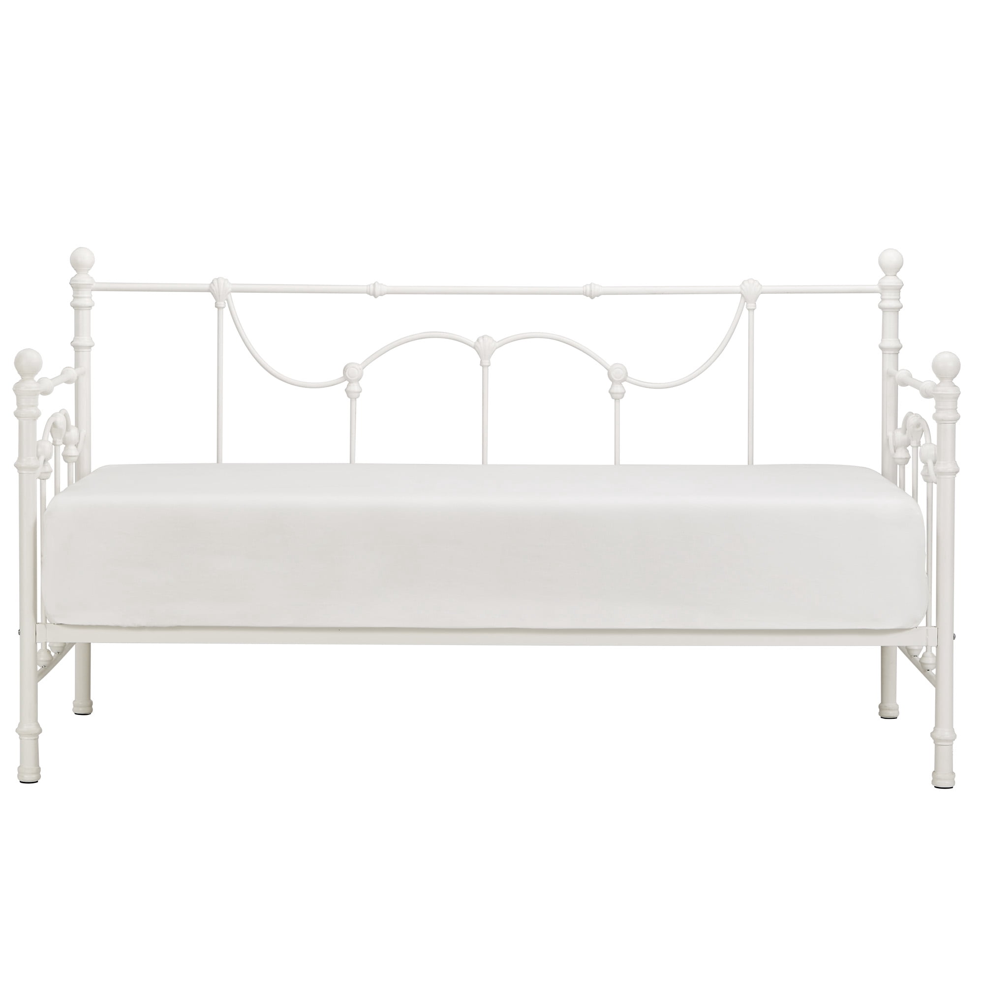 Weston Home Ossett Antique Finish Shell Motif Metal Twin Daybed, Antique White