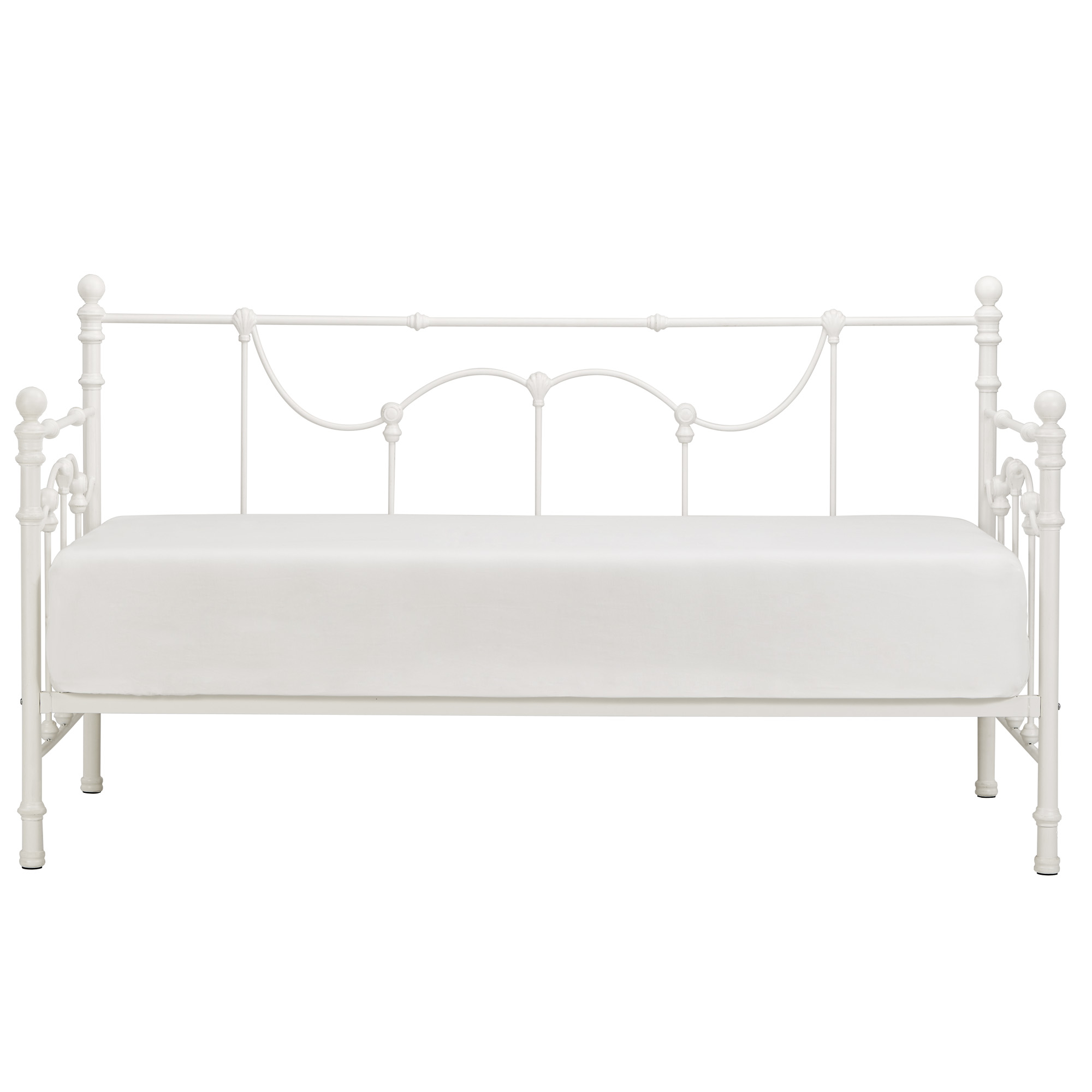 Weston Home Ossett Antique Finish Shell Motif Metal Twin Daybed, Antique White - image 4 of 7