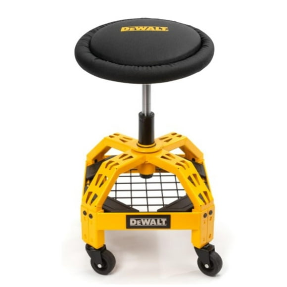 Taburete DEWALT para tienda/garaje, asiento giratorio, acolchado, de acero