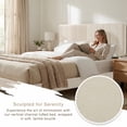thumbnail image 4 of Upholstered Queen Platform Bed Frame,Tufted Channel Headboard, Mid-Century Bedroom Furniture,Queen Bed Frame Wood Slats,Modern Soft Boucle,64.25" x 84.5" x 45",Cream White, 4 of 8