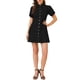 thumbnail image 2 of INSPIRE CHIC Vestido de mezclilla para mujer con mangas cortas abullonadas y botones 3XL Negro, 2 of 6
