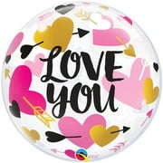 burton+BURTON 22" Pkg Love You Hearts Arrows Bubble Balloon