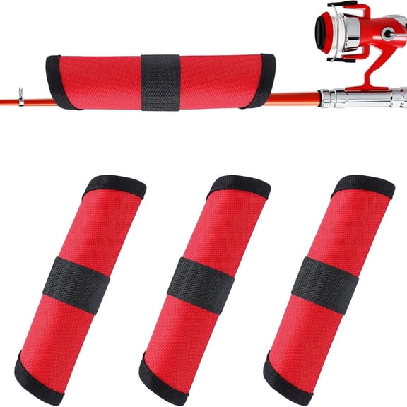 4 Pack Fishing Lure Covers 6" Lure Wraps for Fishing Rod Hook Cover Bait Storage Protector Easily See Bait Glove to Keep Fishermen Safe(Red)